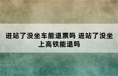 进站了没坐车能退票吗 进站了没坐上高铁能退吗